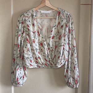 ASTR the Label floral long sleeve cropped top